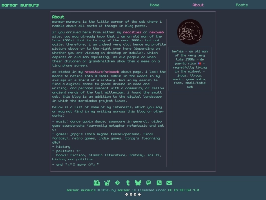 blog/about screenshot