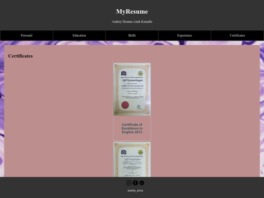 certificates screenshot