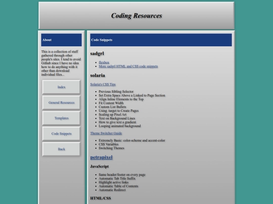 coding/snippets screenshot