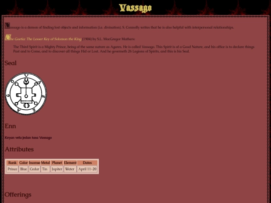 demonolatry/vassago screenshot