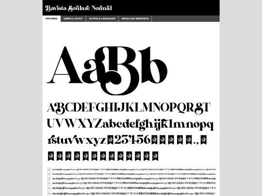 fonts/bavista-solare/bavista_soulare-demo screenshot