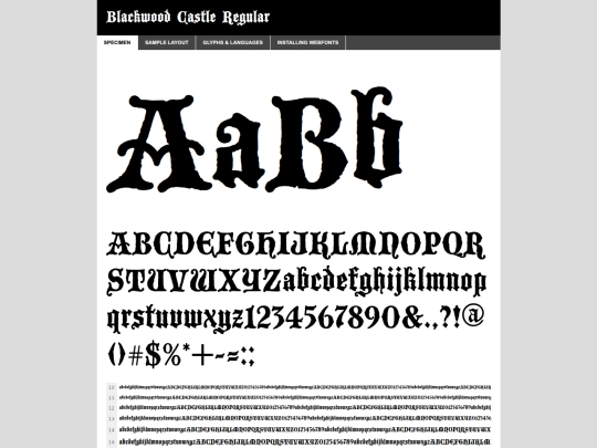 fonts/blackwood-castle/blackwood_castle-demo screenshot