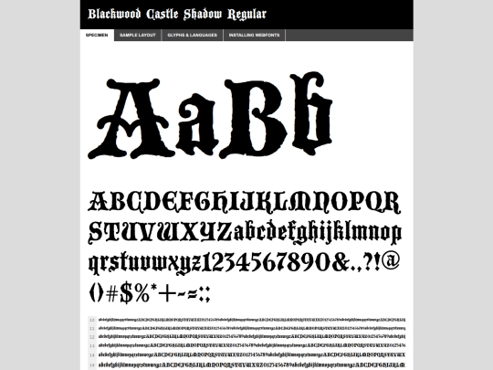 fonts/blackwood-castle/blackwoodcastleshadow-demo screenshot