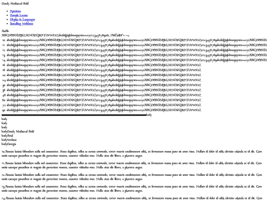 fonts/goudy/goudymediaeval-demibold-demo screenshot