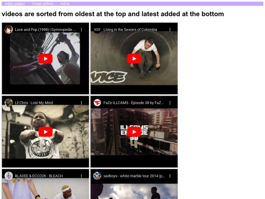 videos screenshot