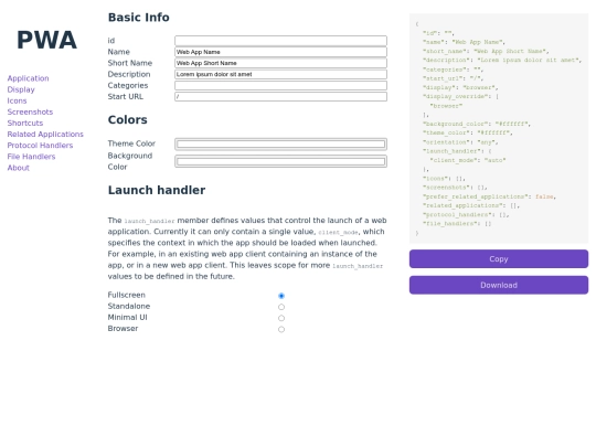 pwa-manifest-generator screenshot