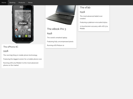 Products screenshot