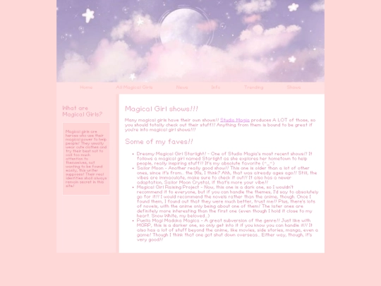 pages/shows screenshot