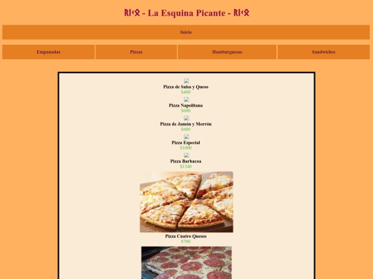 Nicolás Dusso HTML/Pizzas screenshot