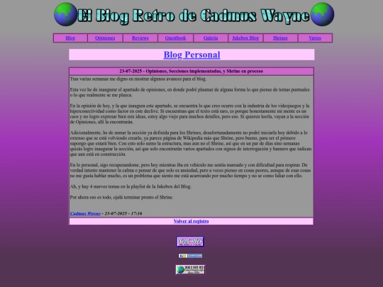 B/23-07-2025-Opiniones-secciones-implementadas-y-shrine-en-proceso screenshot