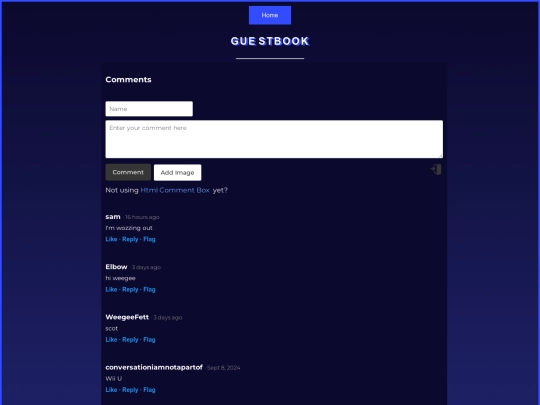 Guestbook screenshot