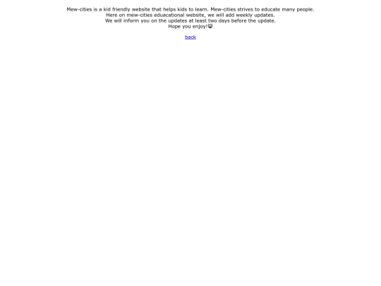 Mew-cities website information screenshot