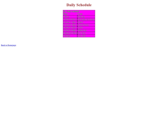 schedule screenshot