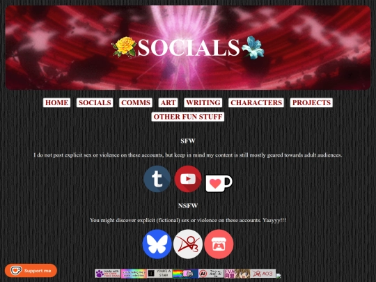 socials screenshot
