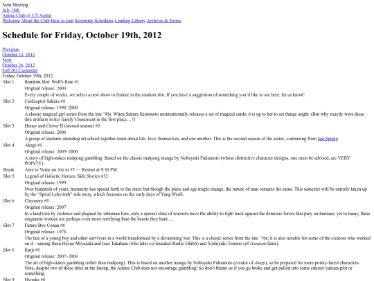schedule/20121019 screenshot