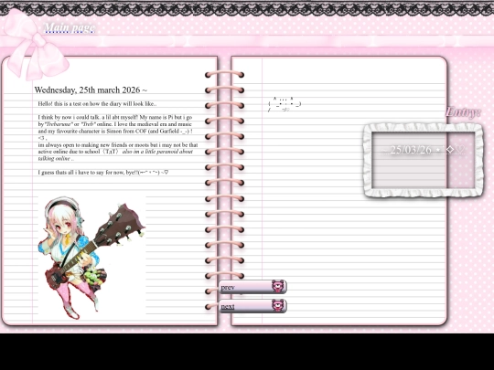 diary screenshot