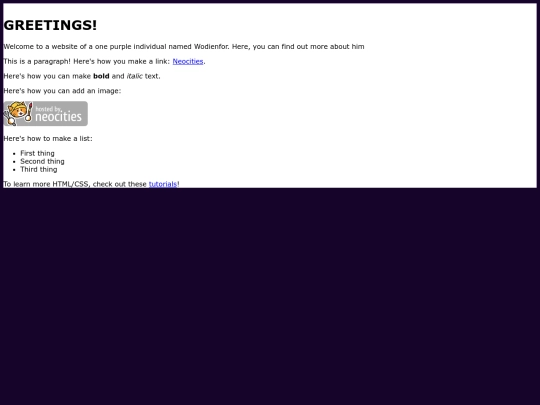Wodienfor - Main Page screenshot