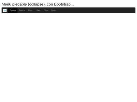 EjercicioP2POpcional/MenuPlegableBootstrap screenshot