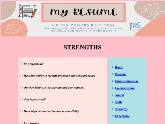 strengths screenshot