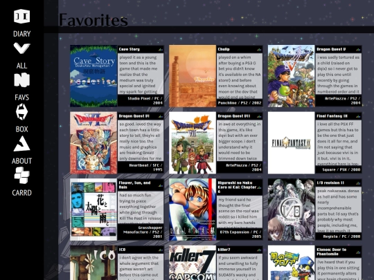 favorites screenshot