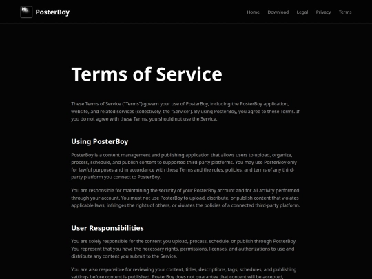 terms screenshot