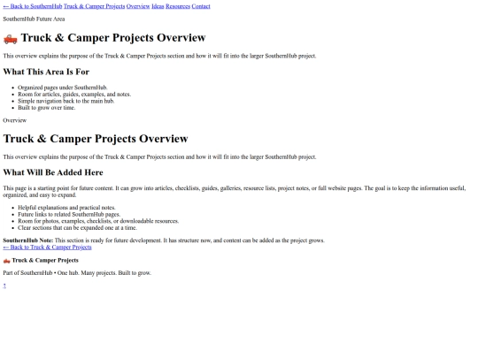 truck-and-camper-projects/overview screenshot
