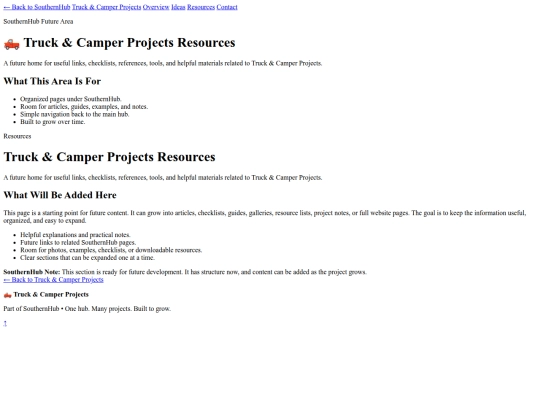 truck-and-camper-projects/resources screenshot