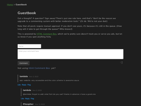 guestbook screenshot
