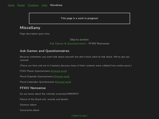 miscellany screenshot