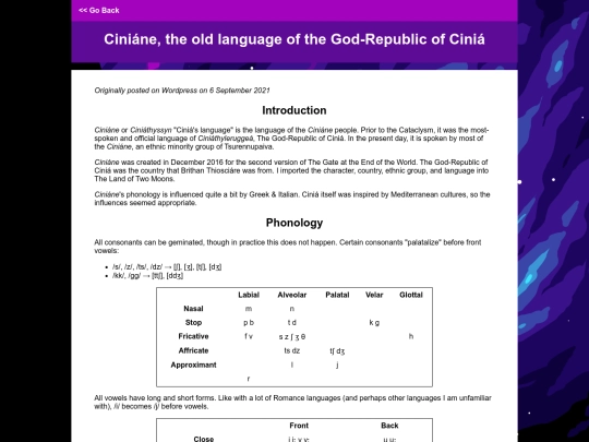 conlang/ciniane screenshot