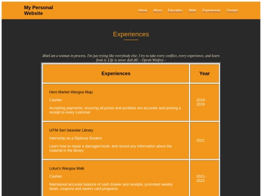experience screenshot