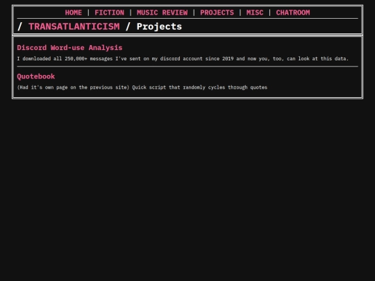 projects screenshot