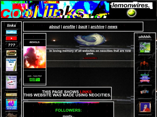 links screenshot