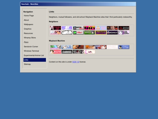 links screenshot