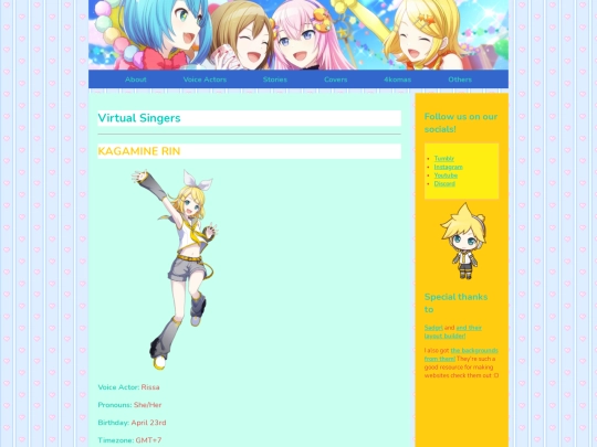 voice actors/virtualsingers screenshot