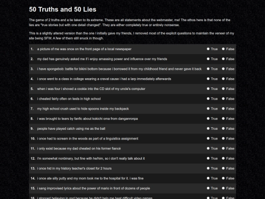 wilder/truths screenshot