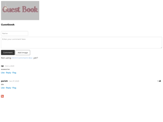 Guestbook screenshot