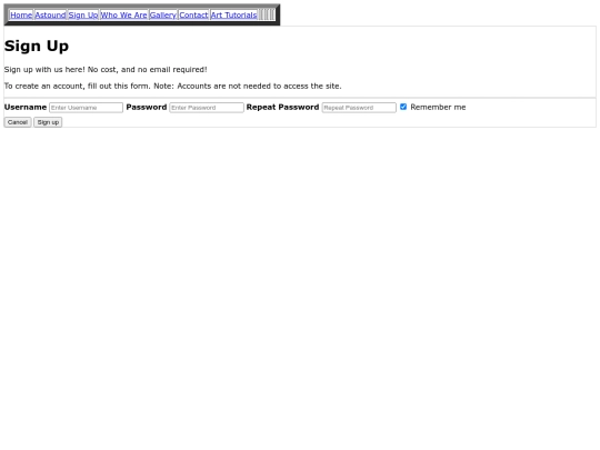 Signup screenshot