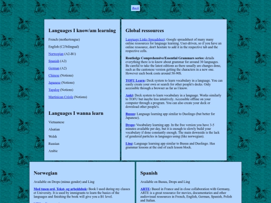 languages screenshot