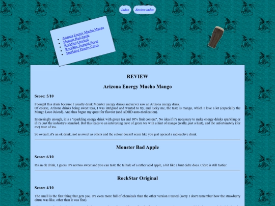 reviews/drinks screenshot