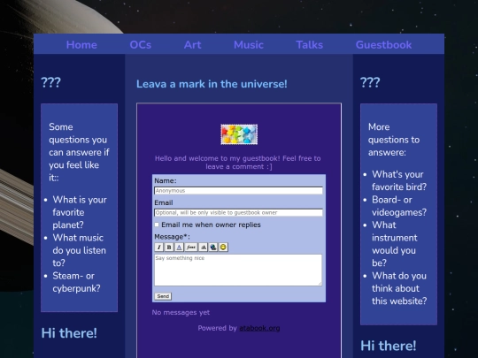 guestbook screenshot