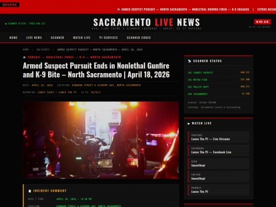 armed-suspect-pursuit-north-sacramento-april-18-2026 screenshot