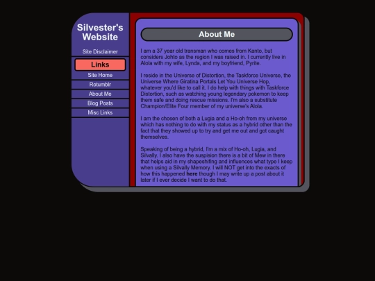 Silvesters-Website/About screenshot