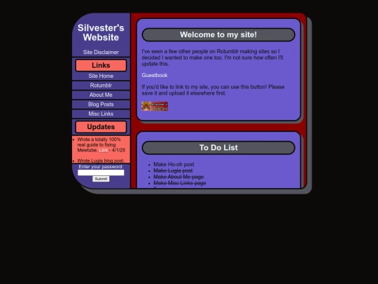 Silvesters-Website/Home screenshot