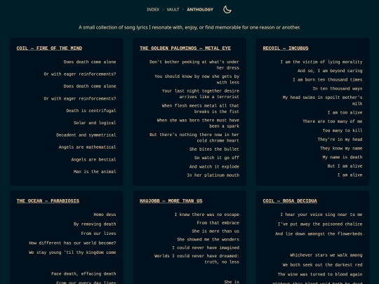 vault/anthology screenshot