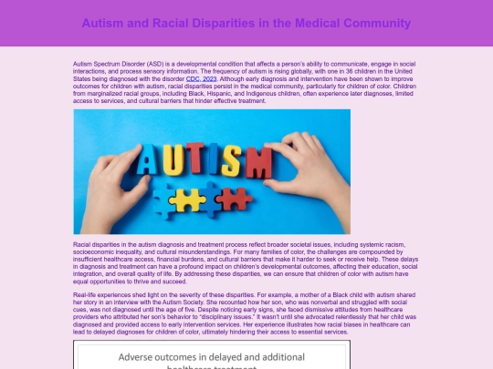 Autism and Racial Disparities screenshot