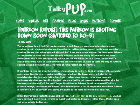 blog/posts/2024-11-13-Patreon-Shutting-Down screenshot