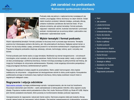 zarabianie-na-podcastach screenshot