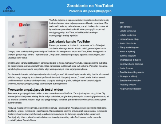 zarabianie-na-youtube screenshot