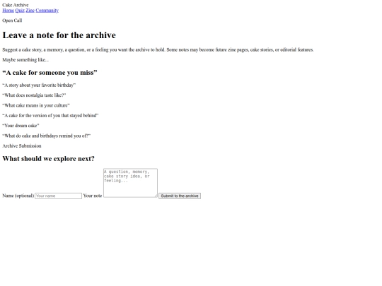 cakearchive/community screenshot
